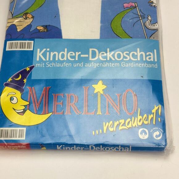 German nursery baby room curtains blue elephant in‎ a boat with fish 135x180 cm - Picture 2 of 4